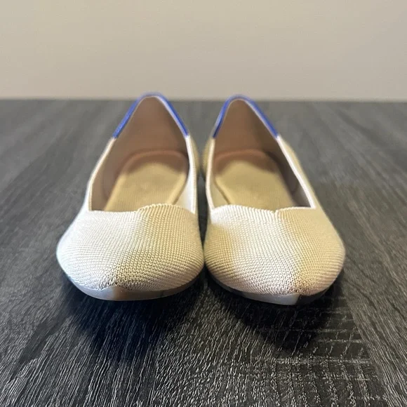 Rothy's Beige and Blue Pointed Toe Flats - Picture 5 of 8